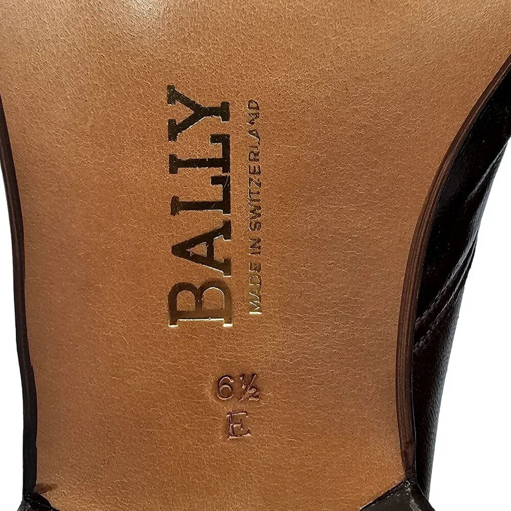 NEW Vintage Bally Men's size 6.5E Brown Calfskin Leather Dress Shoes Bit Loafers - Picture 12 of 15